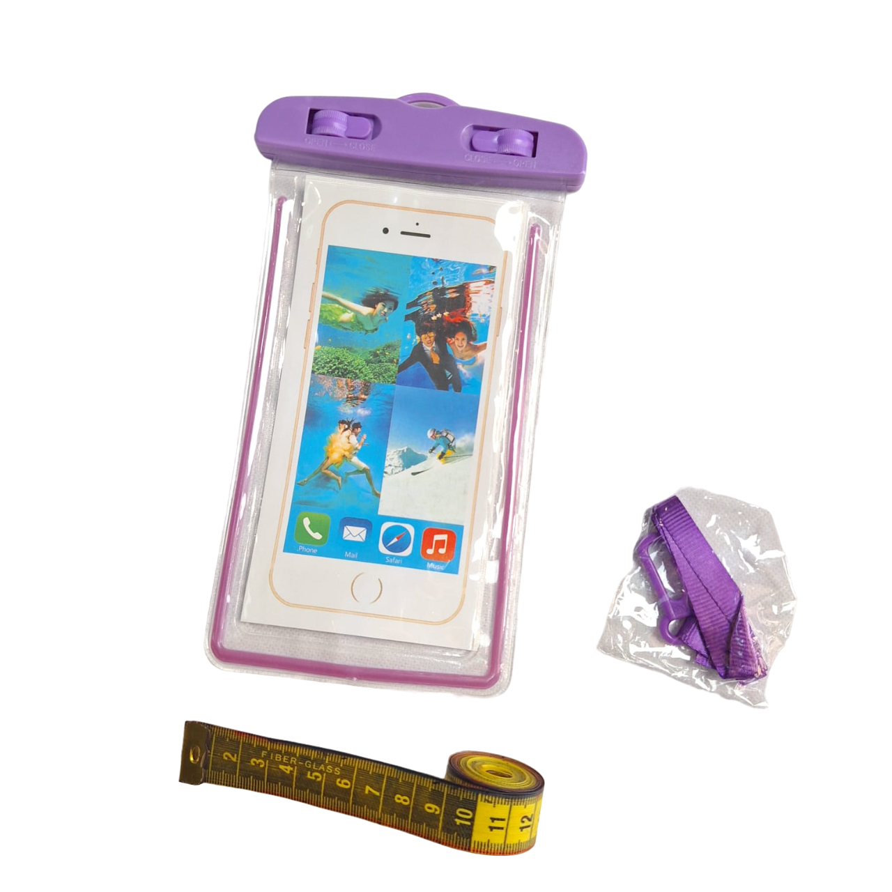 Funda Protectora Impermeable Color Lila Contra Agua Celular Universal