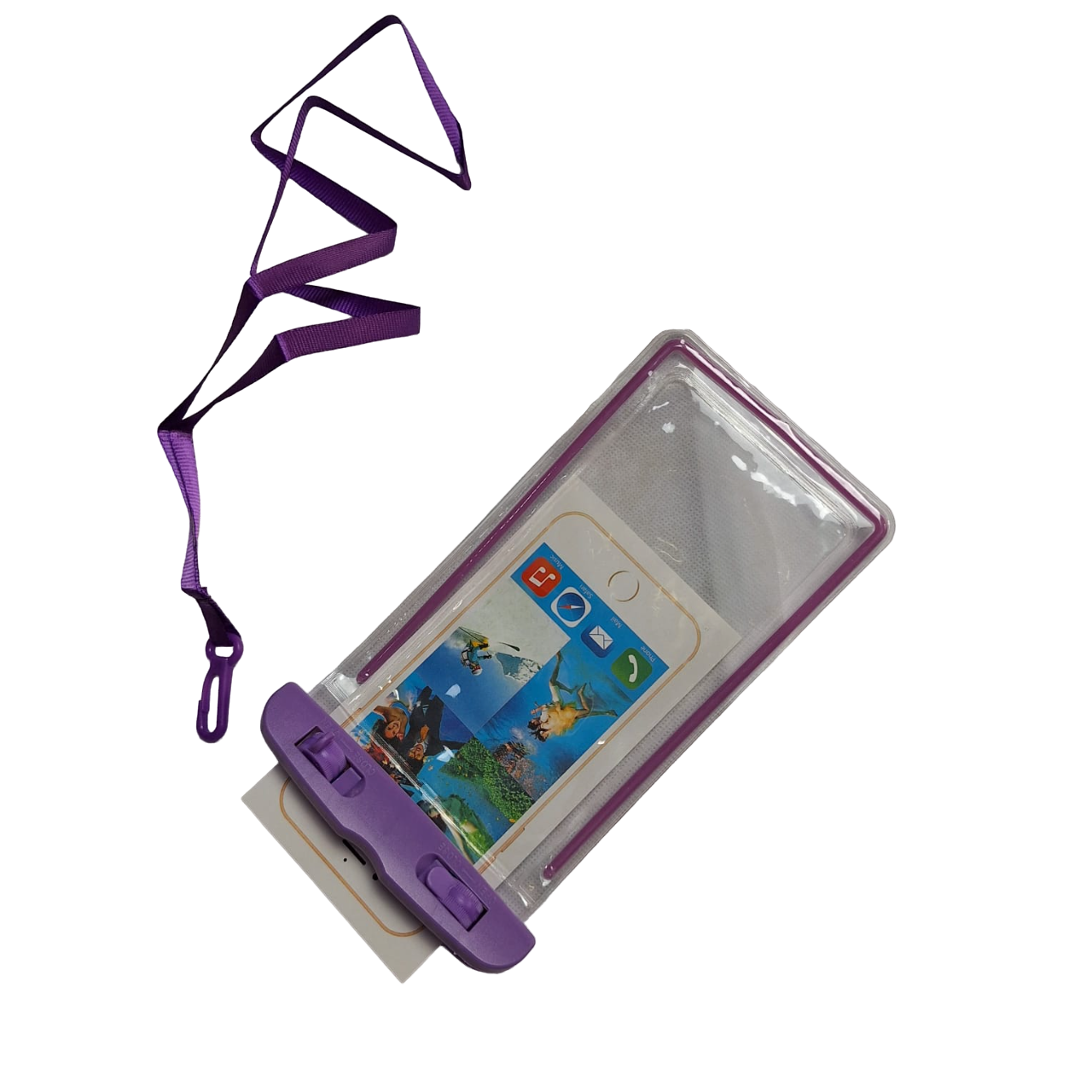 Funda Protectora Impermeable Color Lila Contra Agua Celular Universal