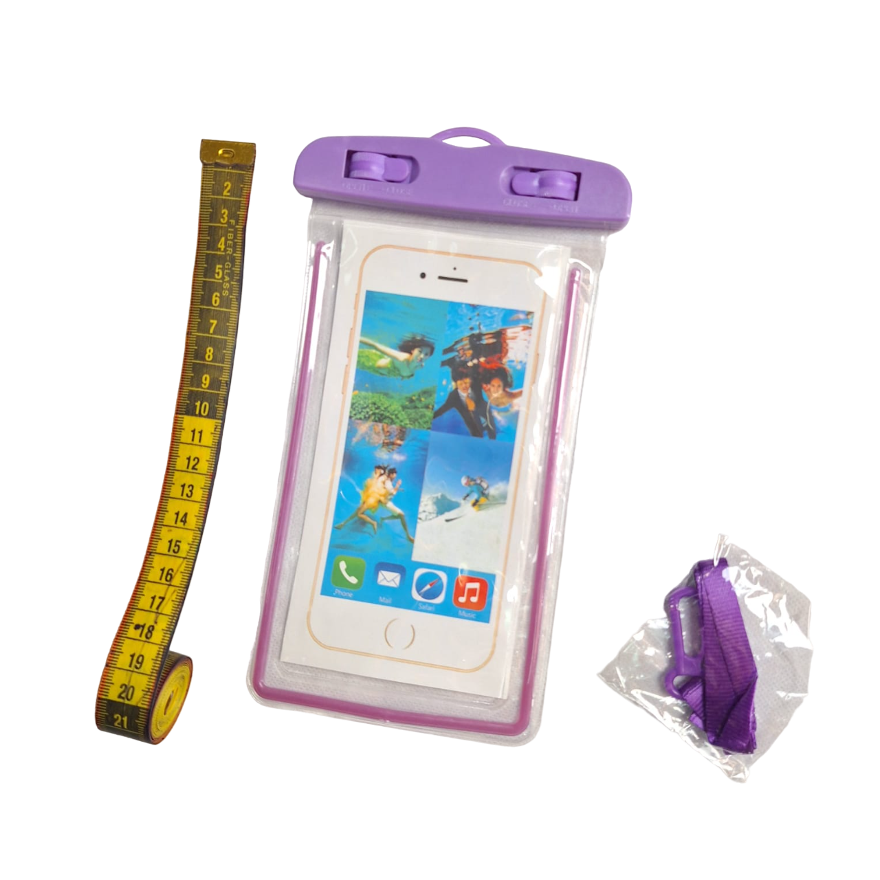 Funda Protectora Impermeable Color Lila Contra Agua Celular Universal