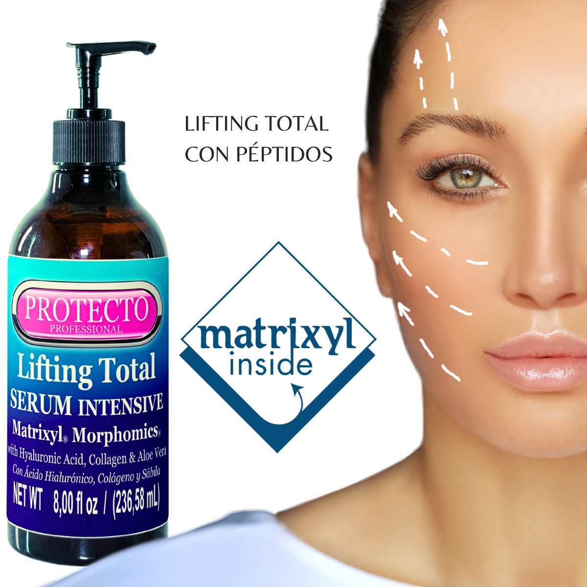 Kit Mini Microcorriente Facial Y Corporal con gel facial, corporal y suero intensive protecto professional