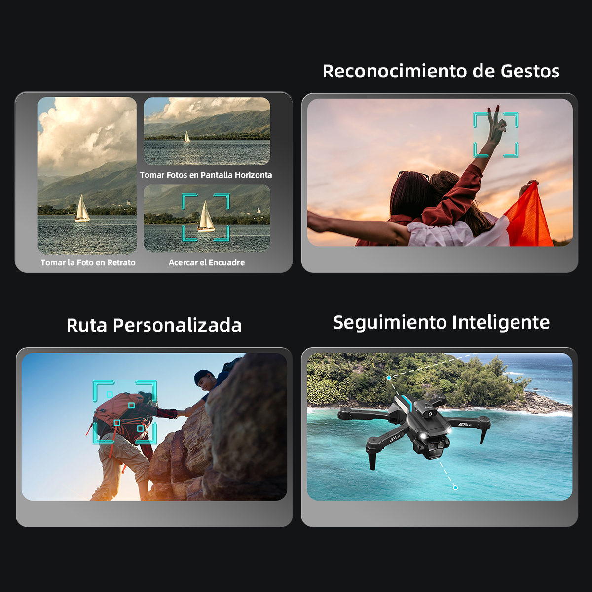 Mini Drone HYTOBP 4k con Cámara Profesional Control Remoto FPV HD 2.4GHz 3 Baterías