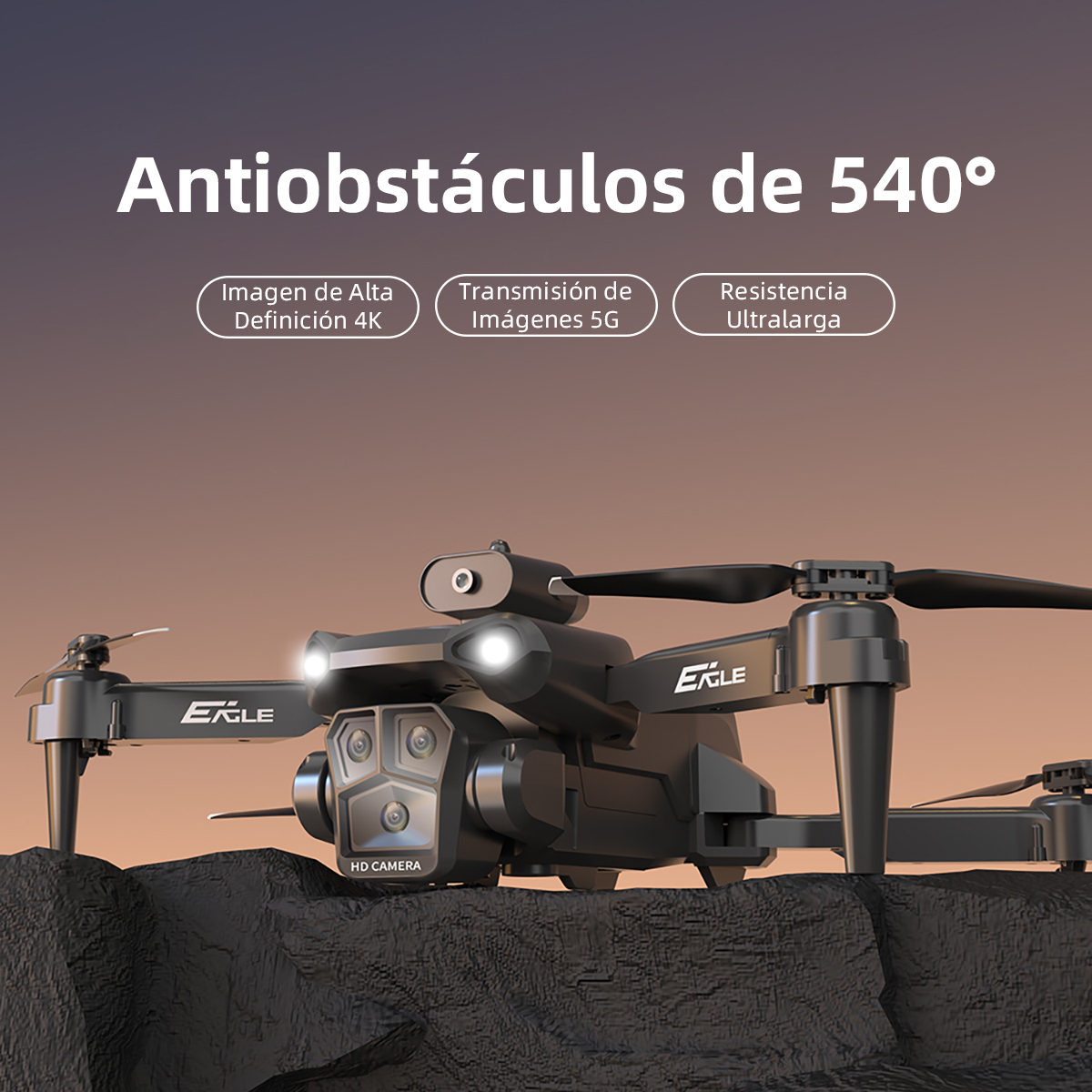 Mini Drone HYTOBP 4k con Cámara Profesional Control Remoto FPV HD 2.4GHz 3 Baterías