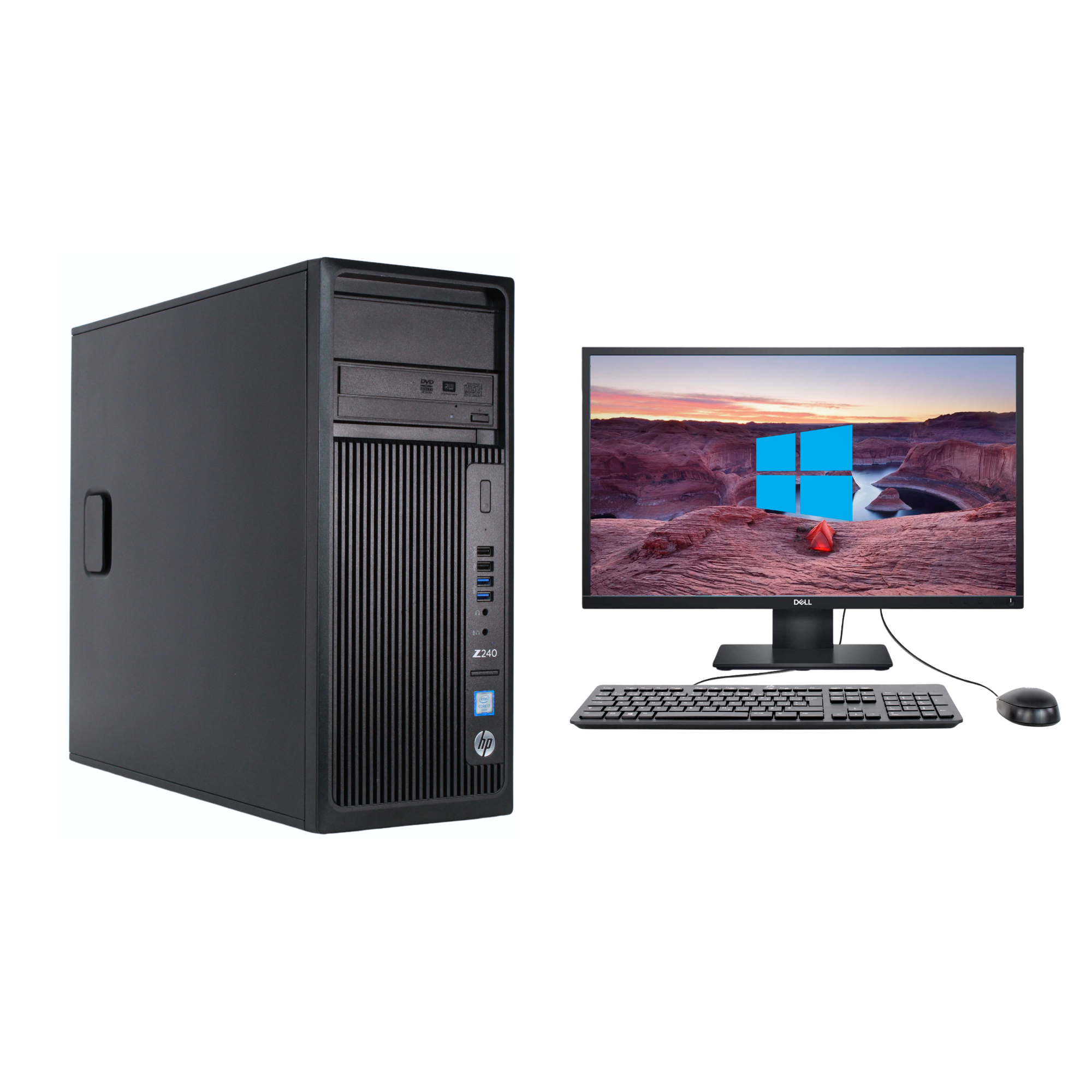 HP Z220 Workstation Torre | Intel Core i7 3ra | 8 GB RAM - 240 GB SSD + 500 GB HDD | Monitor de 22" (Reacondicionado Grado A)