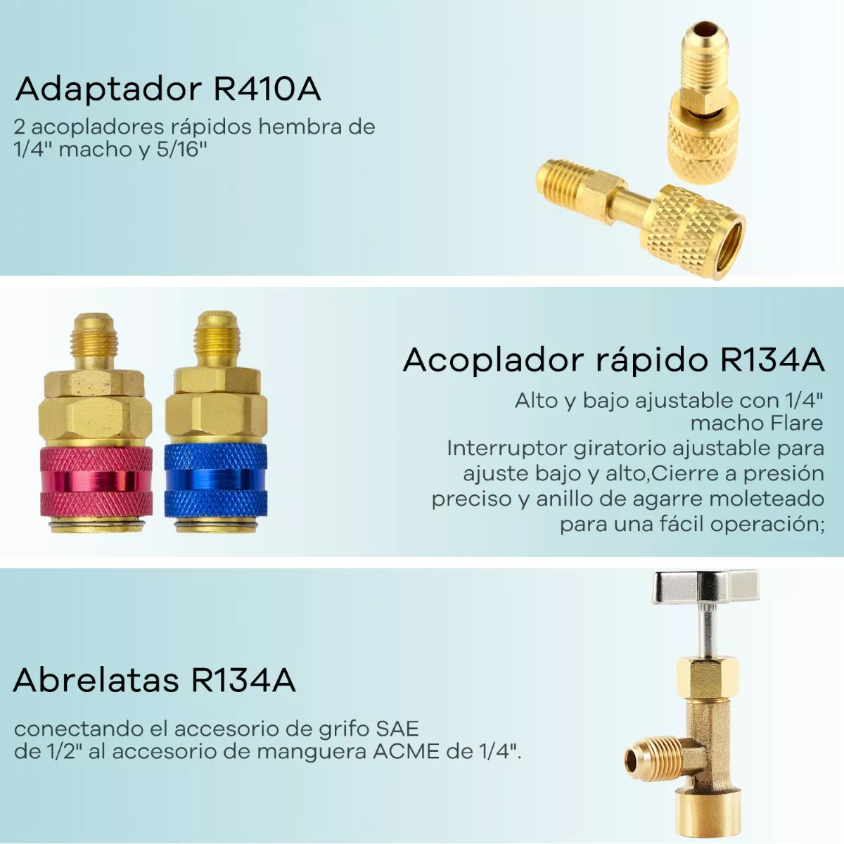 Manometros Refrigeracion Manifold R134 R22 R404 R410