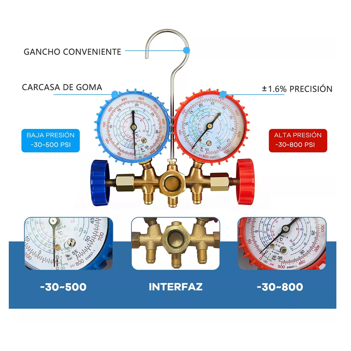 Manometros Refrigeracion Manifold R134 R22 R404 R410