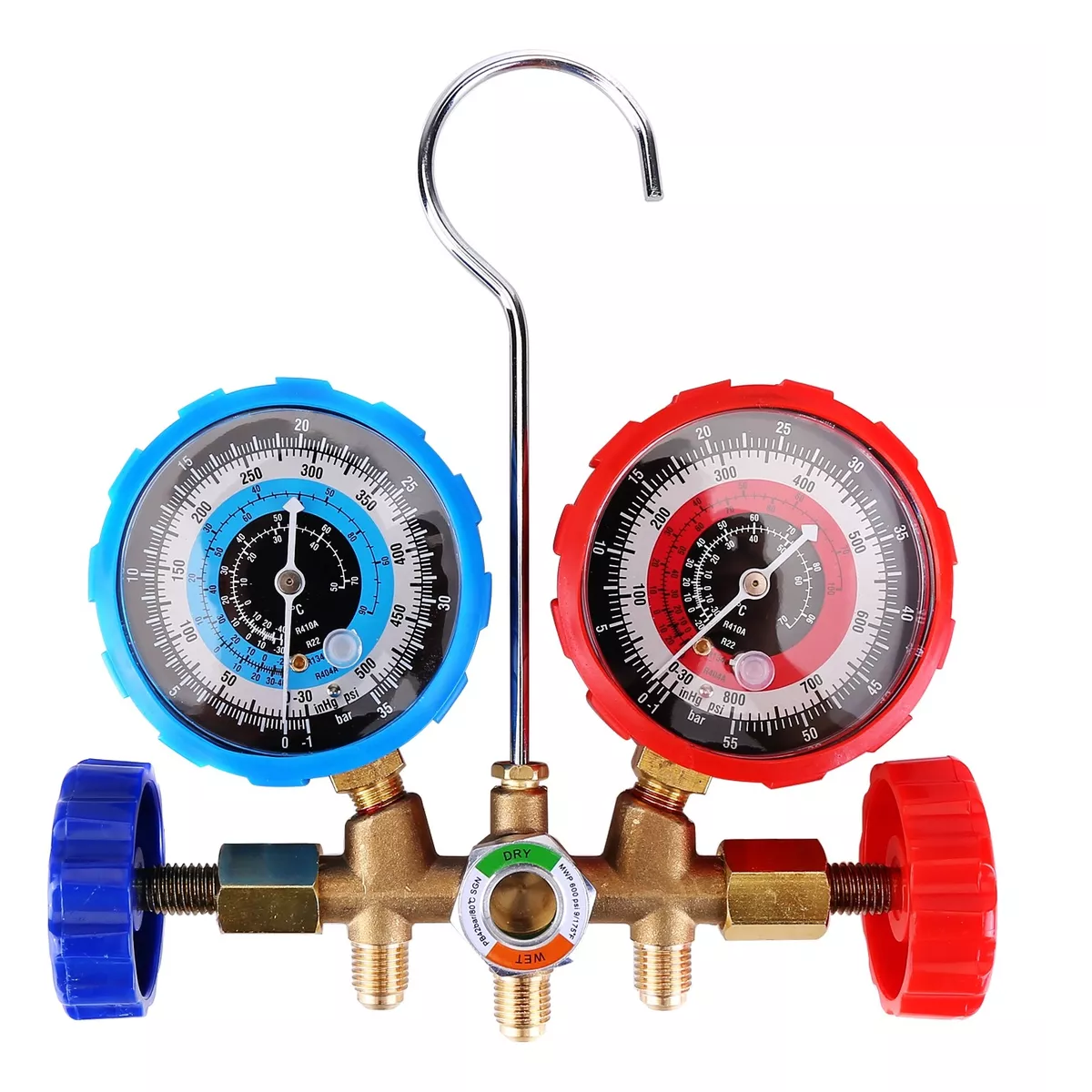 Juego Manómetros 3 Vías J Ca Para Refrigeranter410 R22 R134a R