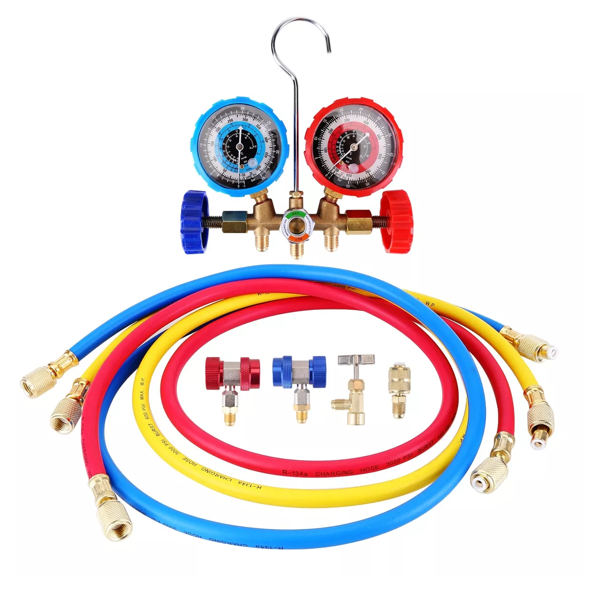 Juego Manómetros 3 Vías J Ca Para Refrigeranter410 R22 R134a R