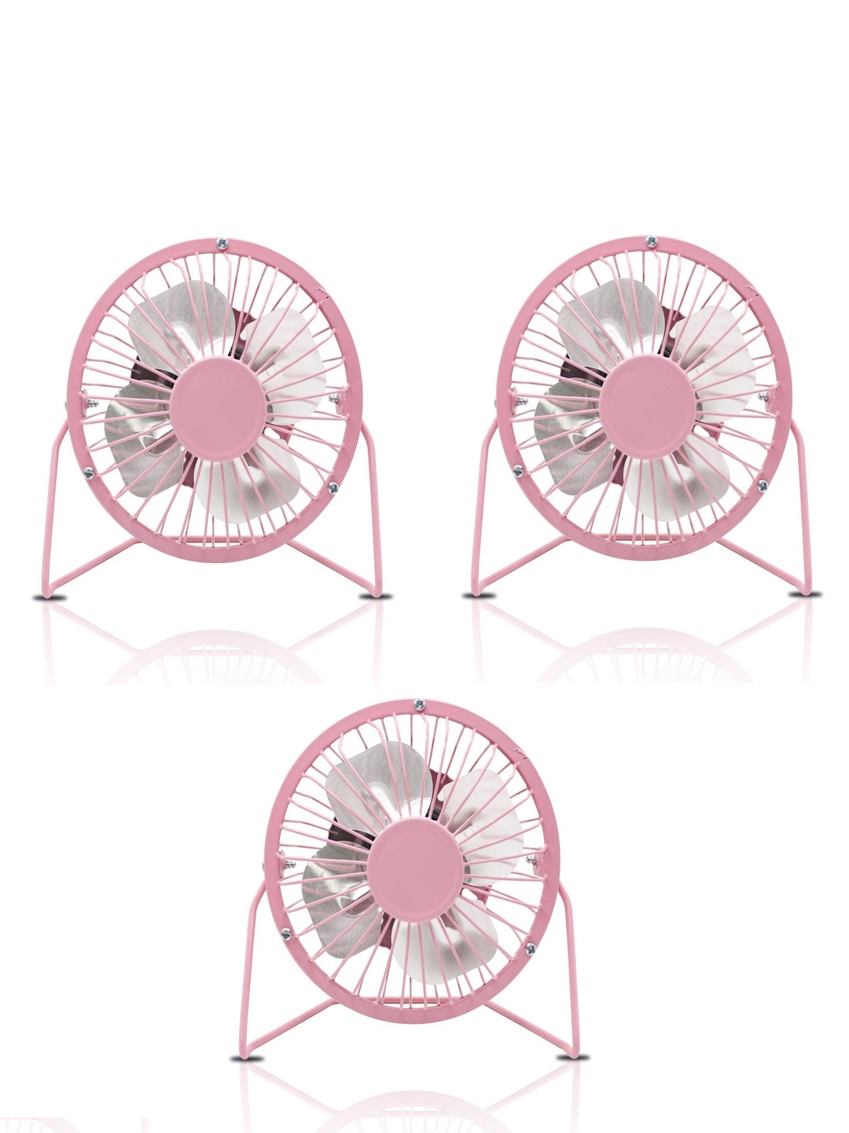 Trio Ventilador Portatil Mini Usb Escritorio Metal Fs04