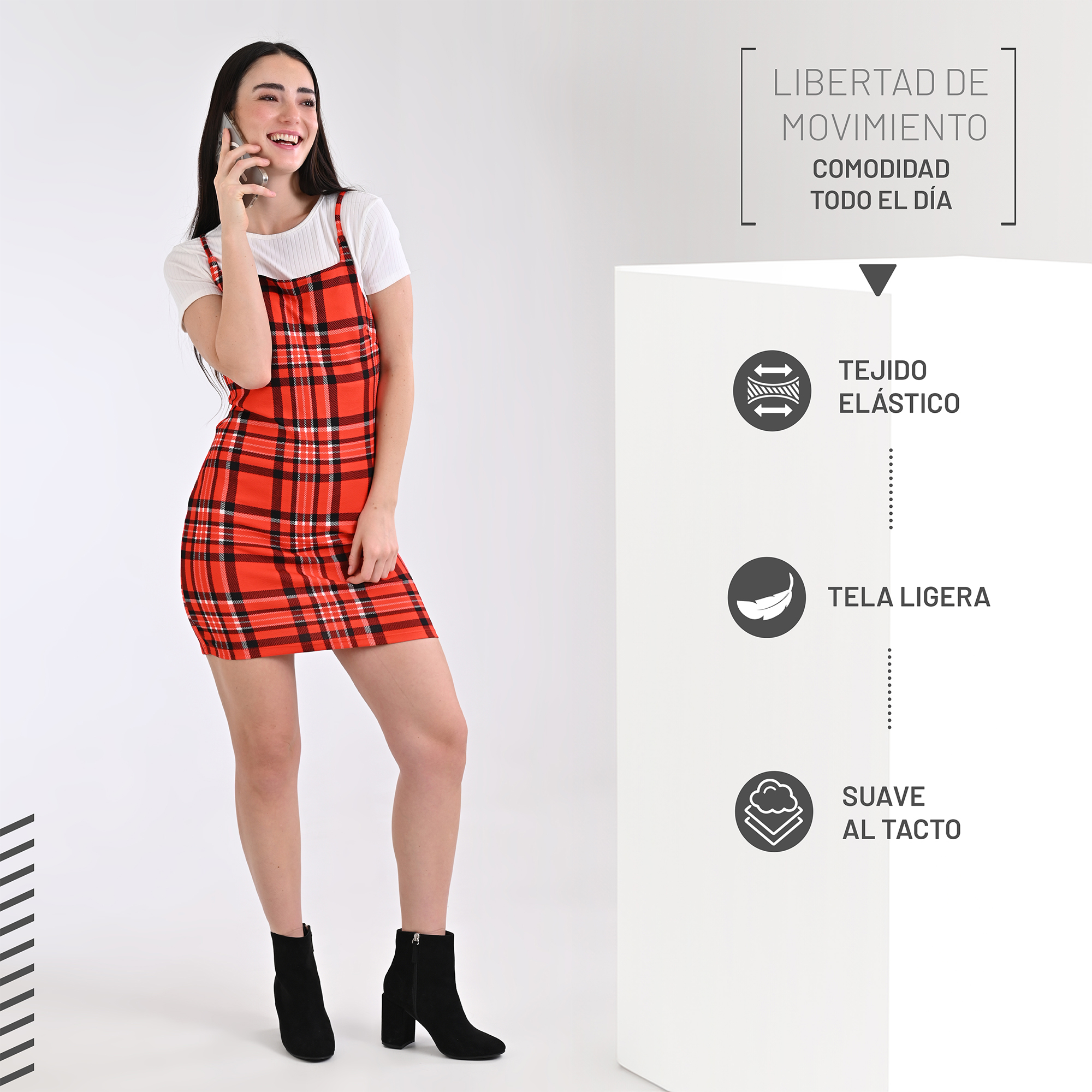 Vestido Dama con Blusa Set de 2 Piezas Cómodo Moda Casual Fresco Elegante Primaveral Mod.J402C.