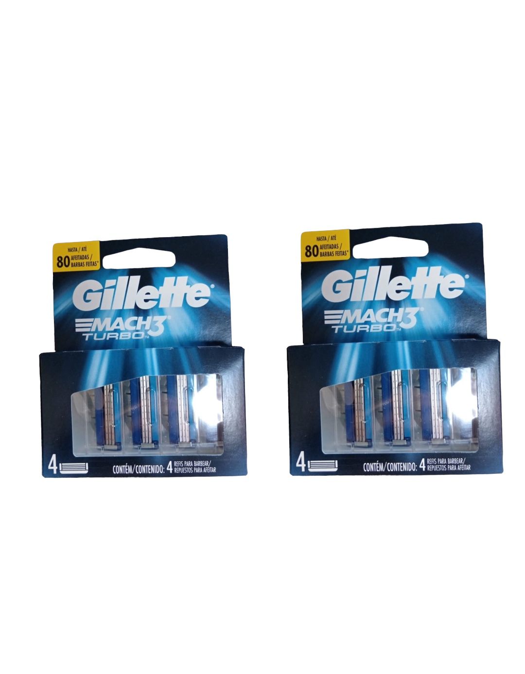 Repuesto Para Rastrillo Gillette Mach3 Turbo 4pz Caja 2 Pack