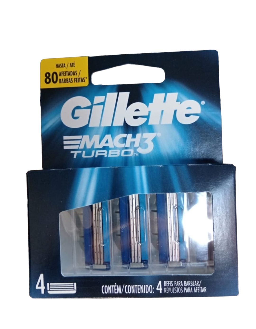 Repuesto Para Rastrillo Gillette Mach3 Turbo 4pz Caja 2 Pack