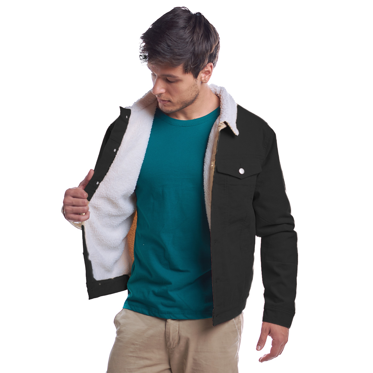 Chamarra de Pana con Borrega Polo Retro.