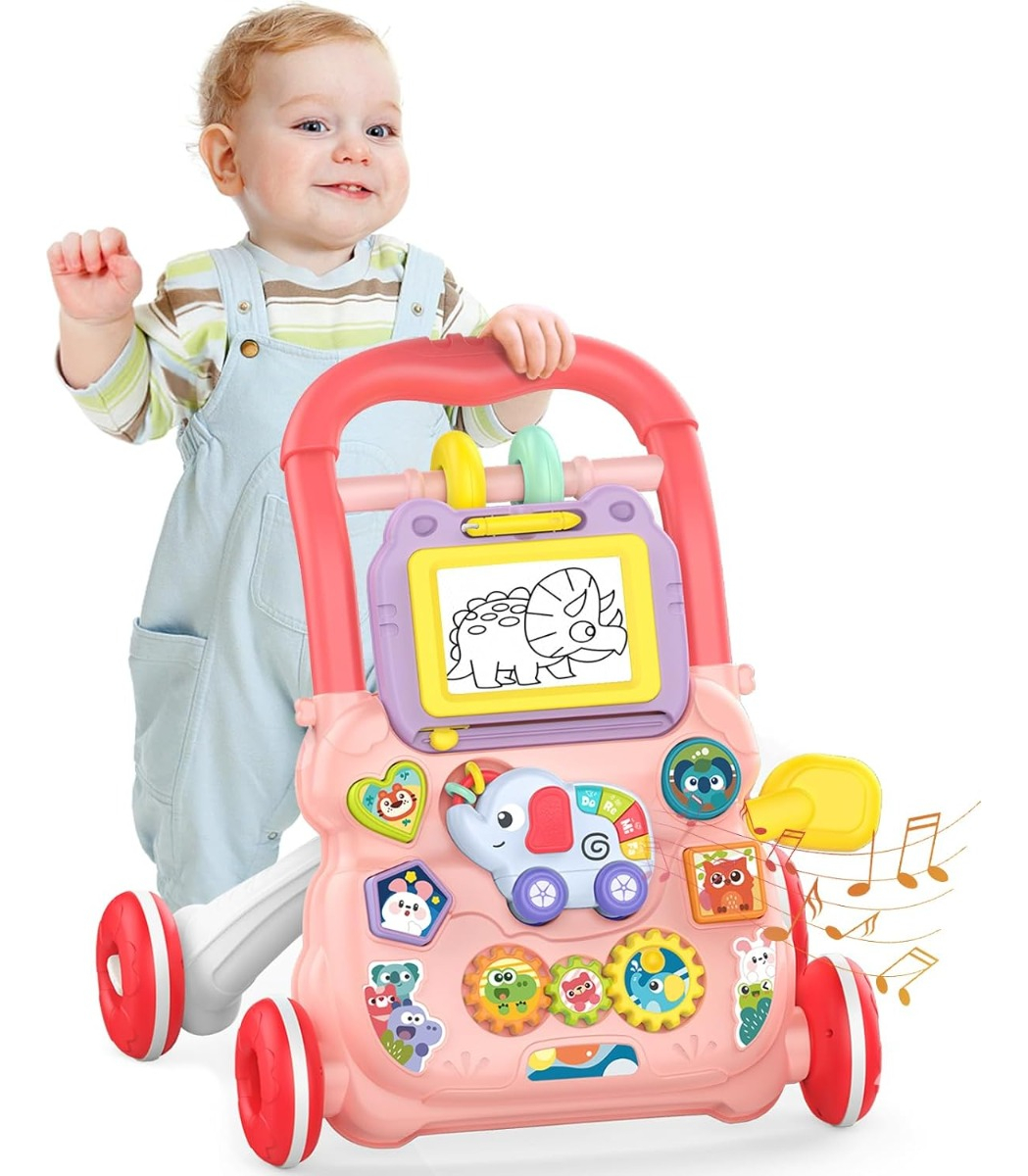Andador Caminador Bebe Musical Panel Didactico Kiddos ROSA.