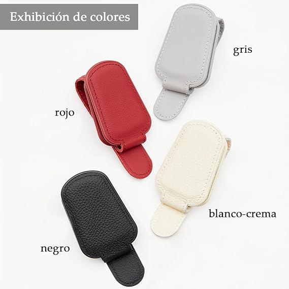 AKASENKO Soporte magnético de Piel para anteojos de Sol para Coche, Clip magnético para Colgar anteojos para Visera de Coche, Adecuado para Diferentes tamaños de Vasos，Accesorios de Coche (Negro) Marca: AKASENKO
