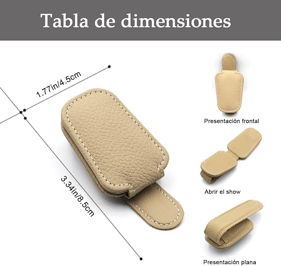 AKASENKO Soporte magnético de Piel para anteojos de Sol para Coche, Clip magnético para Colgar anteojos para Visera de Coche, Adecuado para Diferentes tamaños de Vasos，Accesorios de Coche (Negro) Marca: AKASENKO