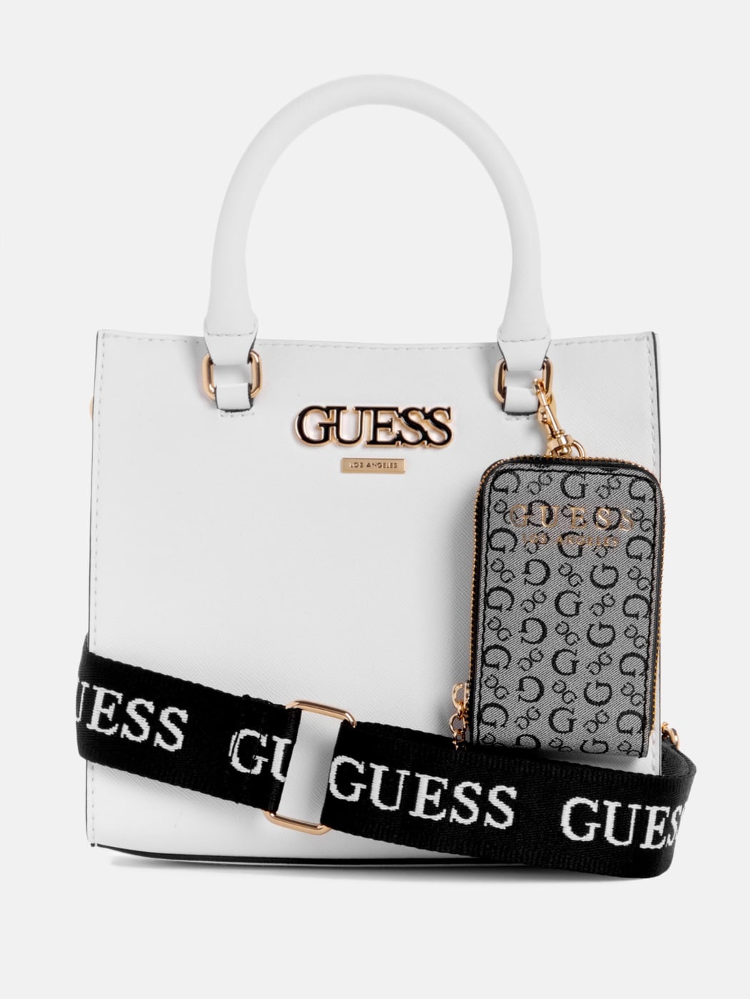 Bolso Satchel Pequeño De Piel Sintética Saffiano Guess Original
