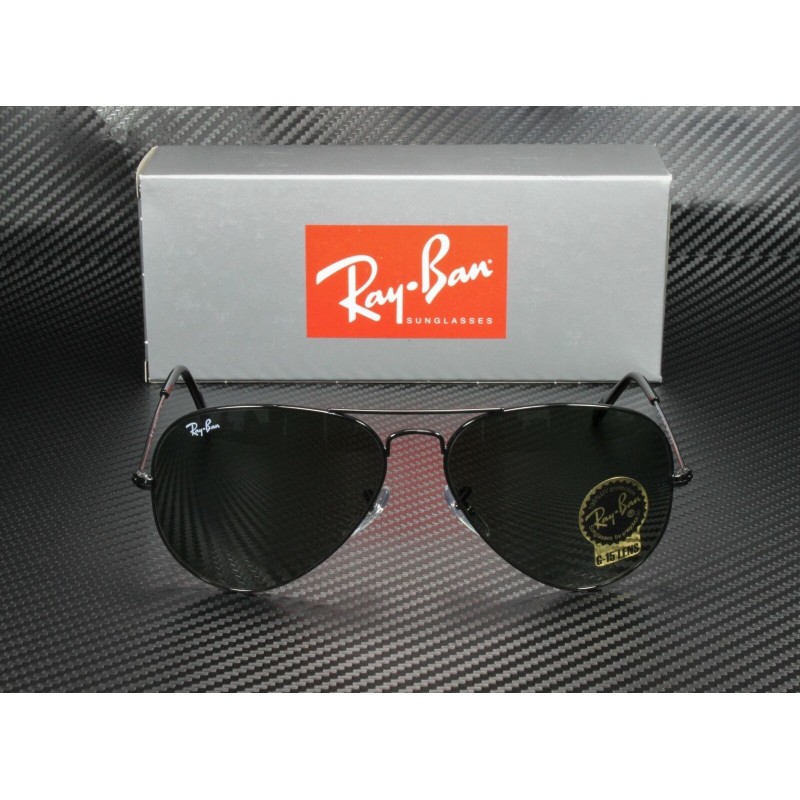 Lentes de sol Ray Ban Rb3026 L2823 Aviator Negro G-15 Gota grande
