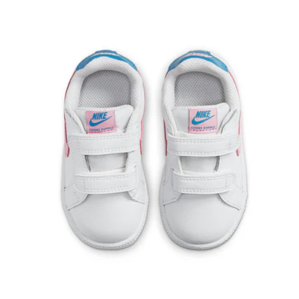 Tenis Nike de Bebe Court Royale (TDV) Blanco-Rosa de Niñas 833537-110.