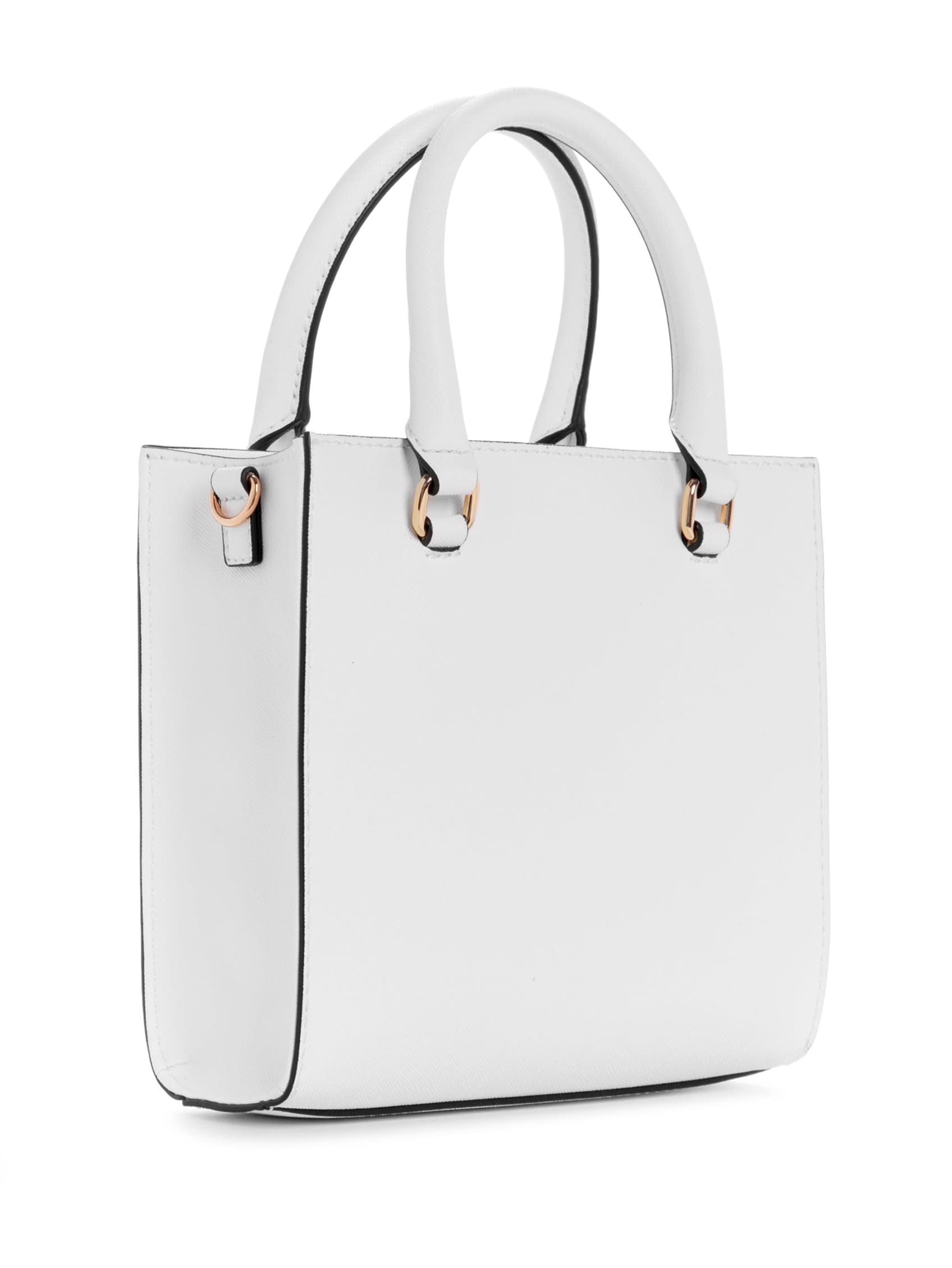 Bolso Satchel Pequeño De Piel Sintética Saffiano Guess Original