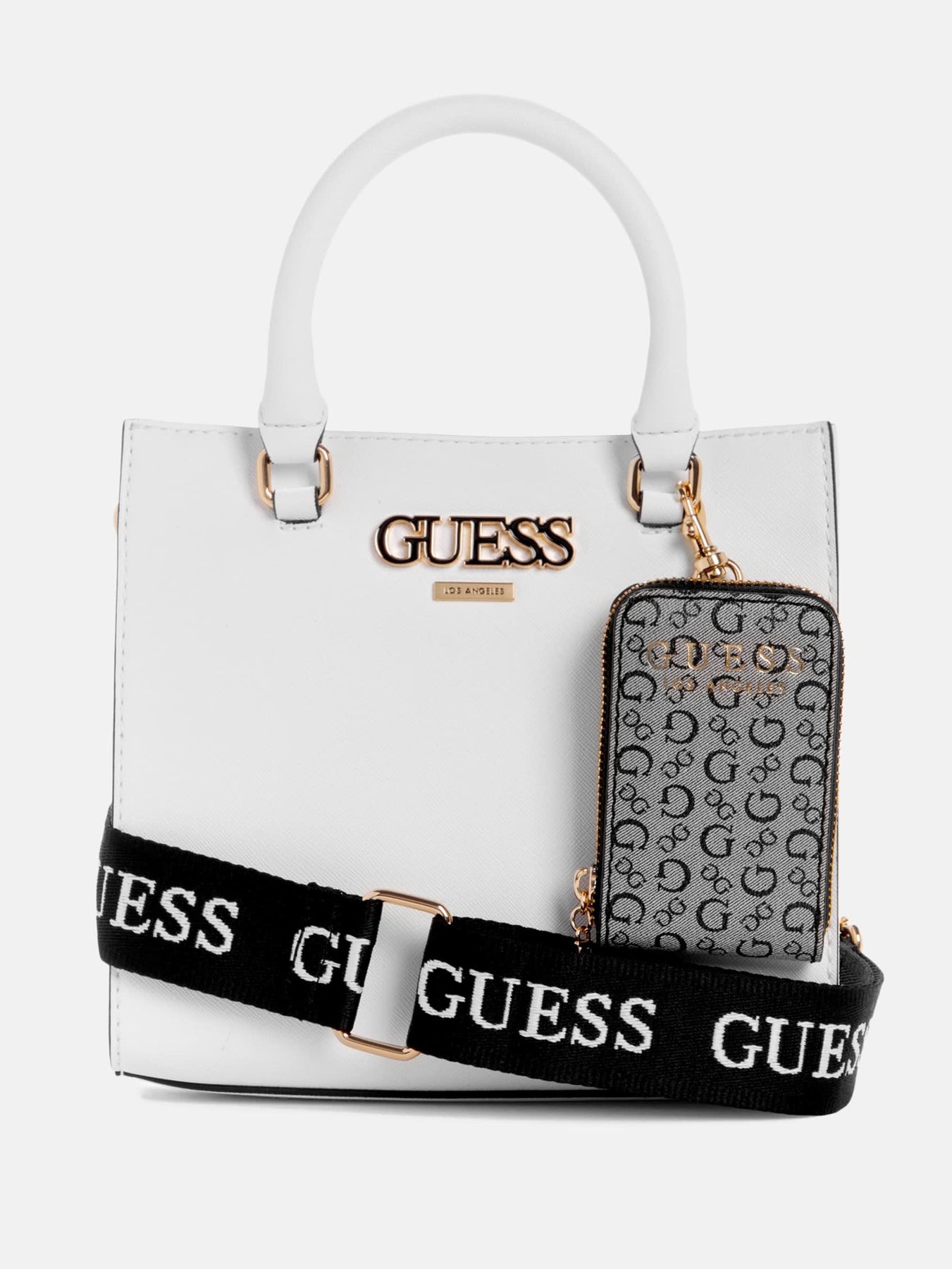 Bolso Satchel Pequeño De Piel Sintética Saffiano Guess Original