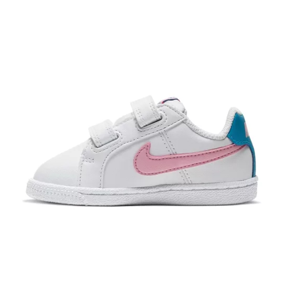 Tenis Nike de Bebe Court Royale (TDV) Blanco-Rosa de Niñas 833537-110.