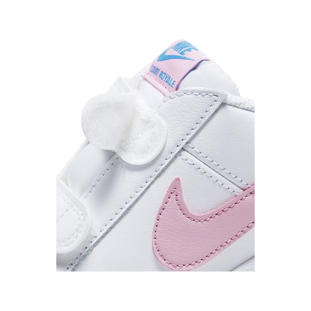 Tenis Nike de Bebe Court Royale (TDV) Blanco-Rosa de Niñas 833537-110.