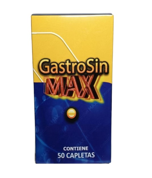 GastroSin Max 50 Cap Auxiliar en problemas digestivos