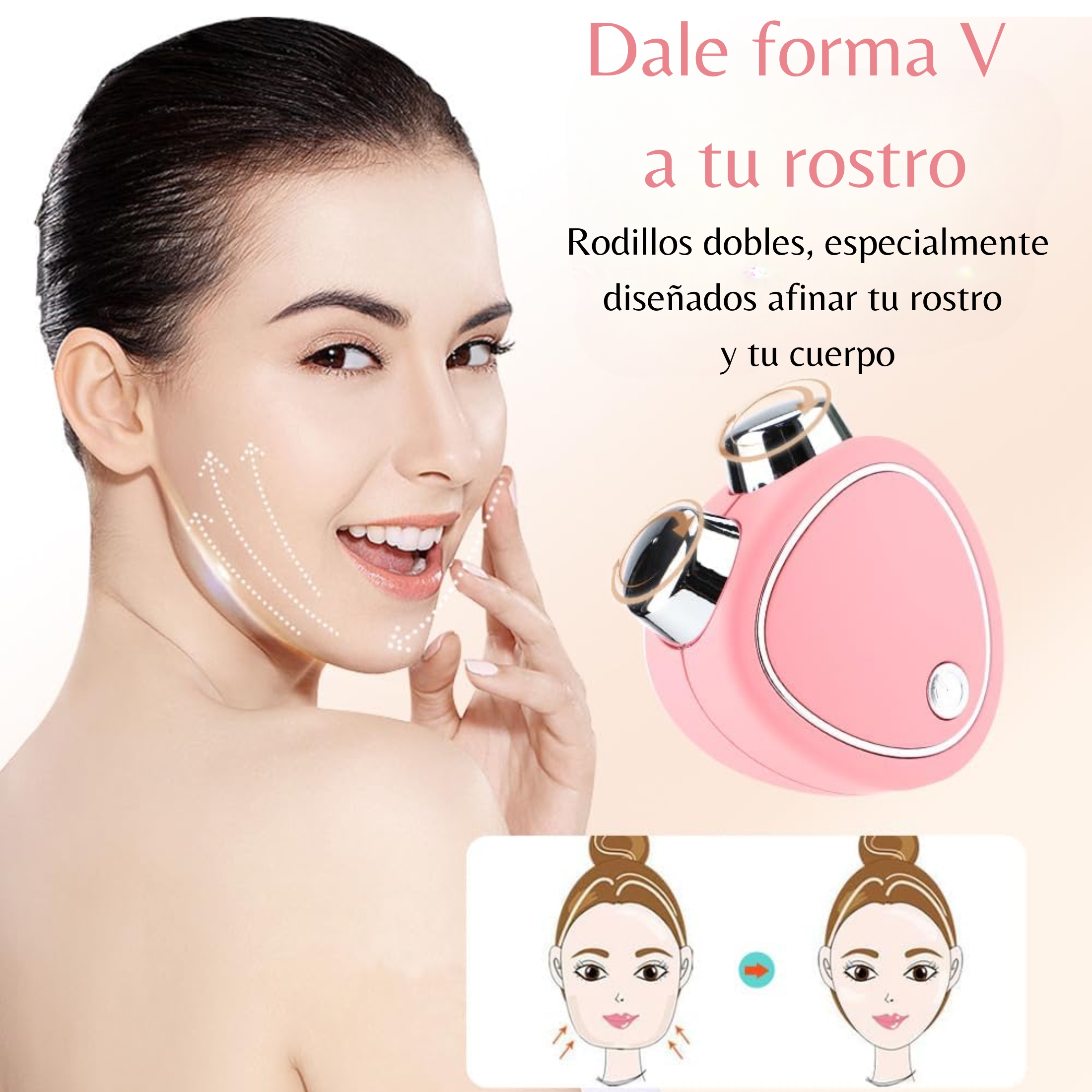 Kit Mini Microcorriente Facial Y Corporal con gel facial, corporal y suero intensive protecto professional