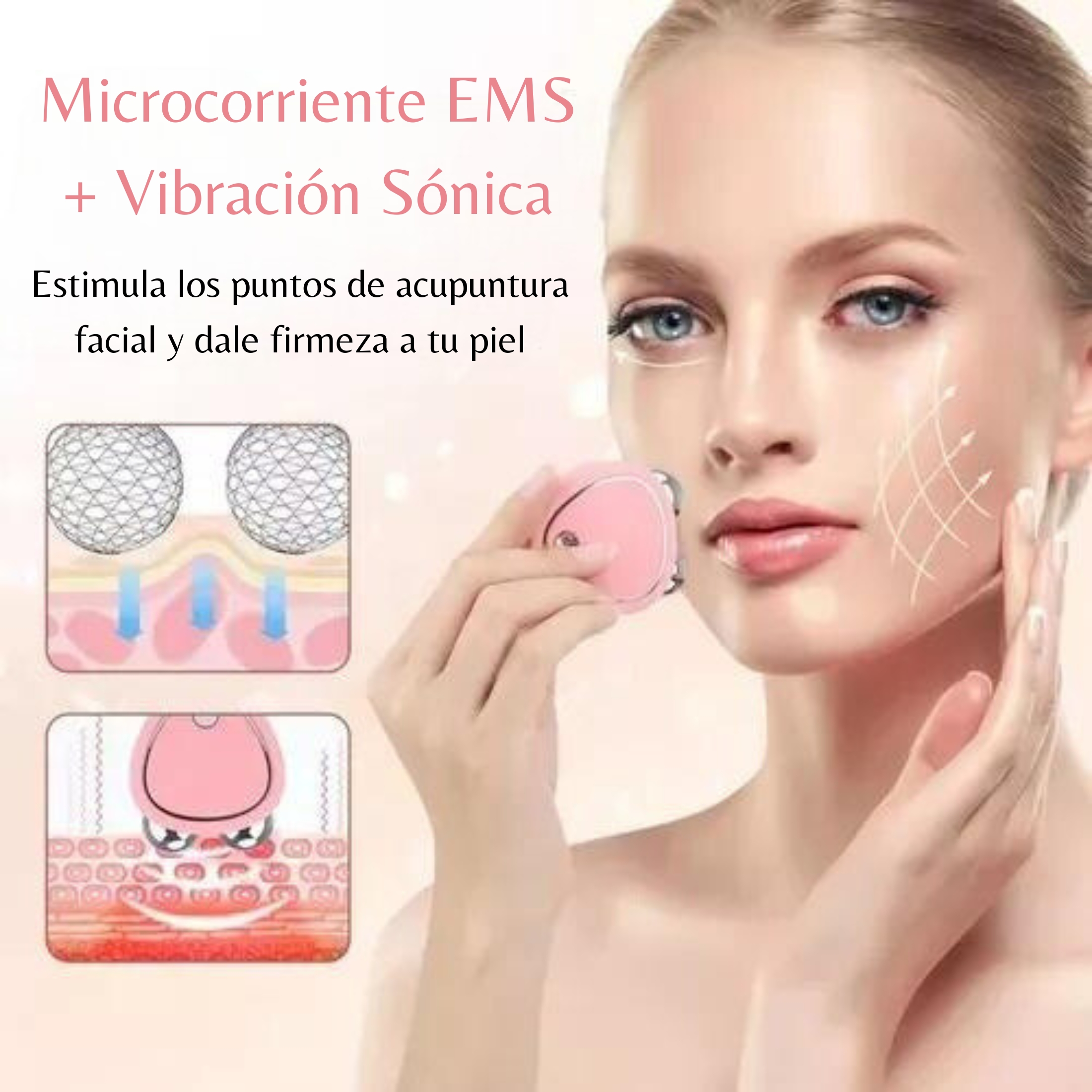 Kit Mini Microcorriente Facial Y Corporal con gel facial, corporal y suero intensive protecto professional