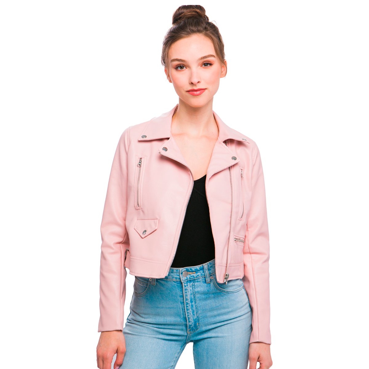 Chamarra Dama Piel Pu Moda Biker Nueva Colección