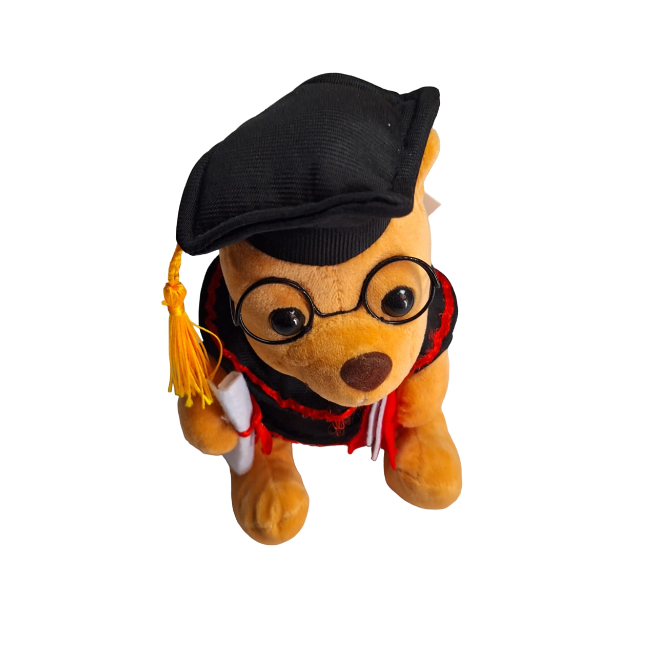 Regalo De Graduación Oso Peluche Graduado Tamaño Pequeño Color Naranja Claro