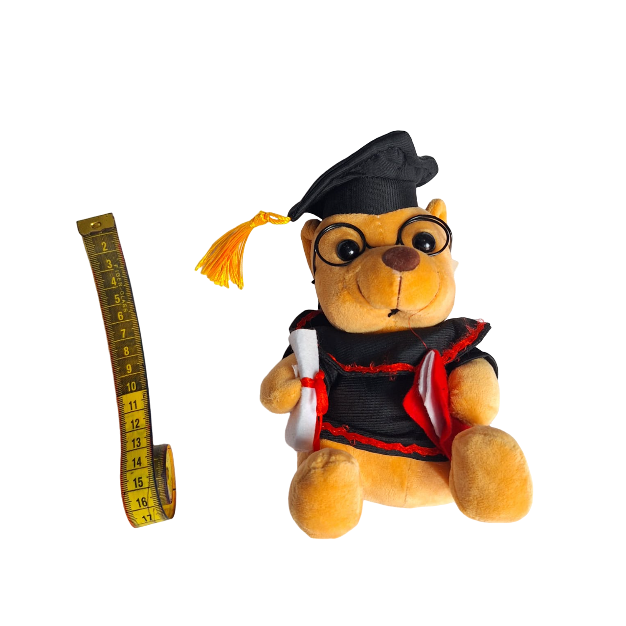 Regalo De Graduación Oso Peluche Graduado Tamaño Pequeño Color Naranja Claro