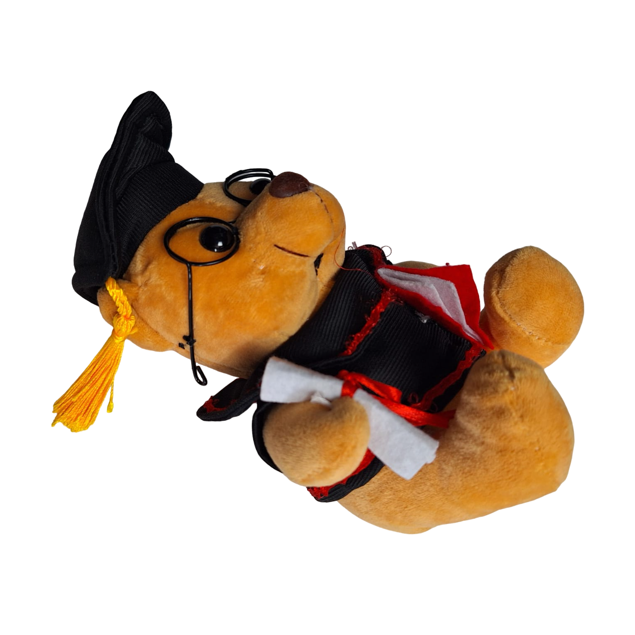 Regalo De Graduación Oso Peluche Graduado Tamaño Pequeño Color Naranja Claro