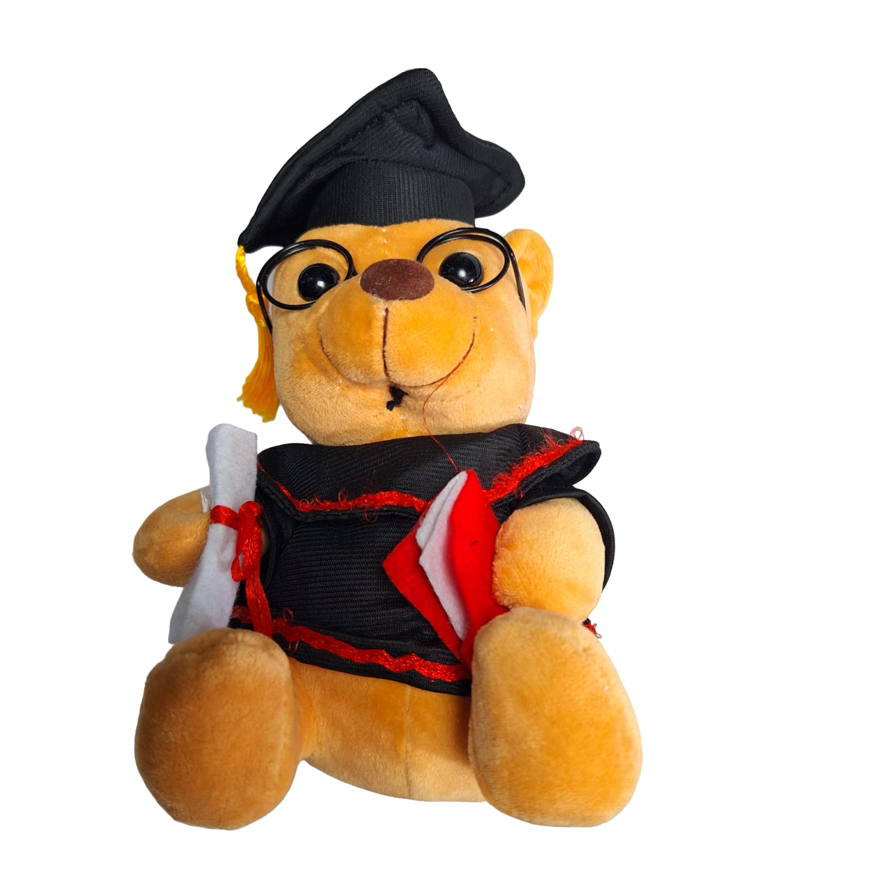 Regalo De Graduación Oso Peluche Graduado Tamaño Pequeño Color Naranja Claro