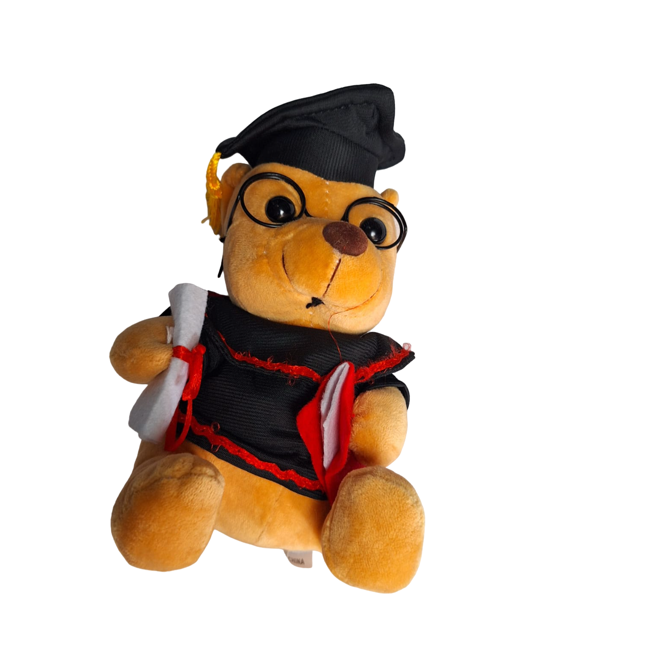 Regalo De Graduación Oso Peluche Graduado Tamaño Pequeño Color Naranja Claro