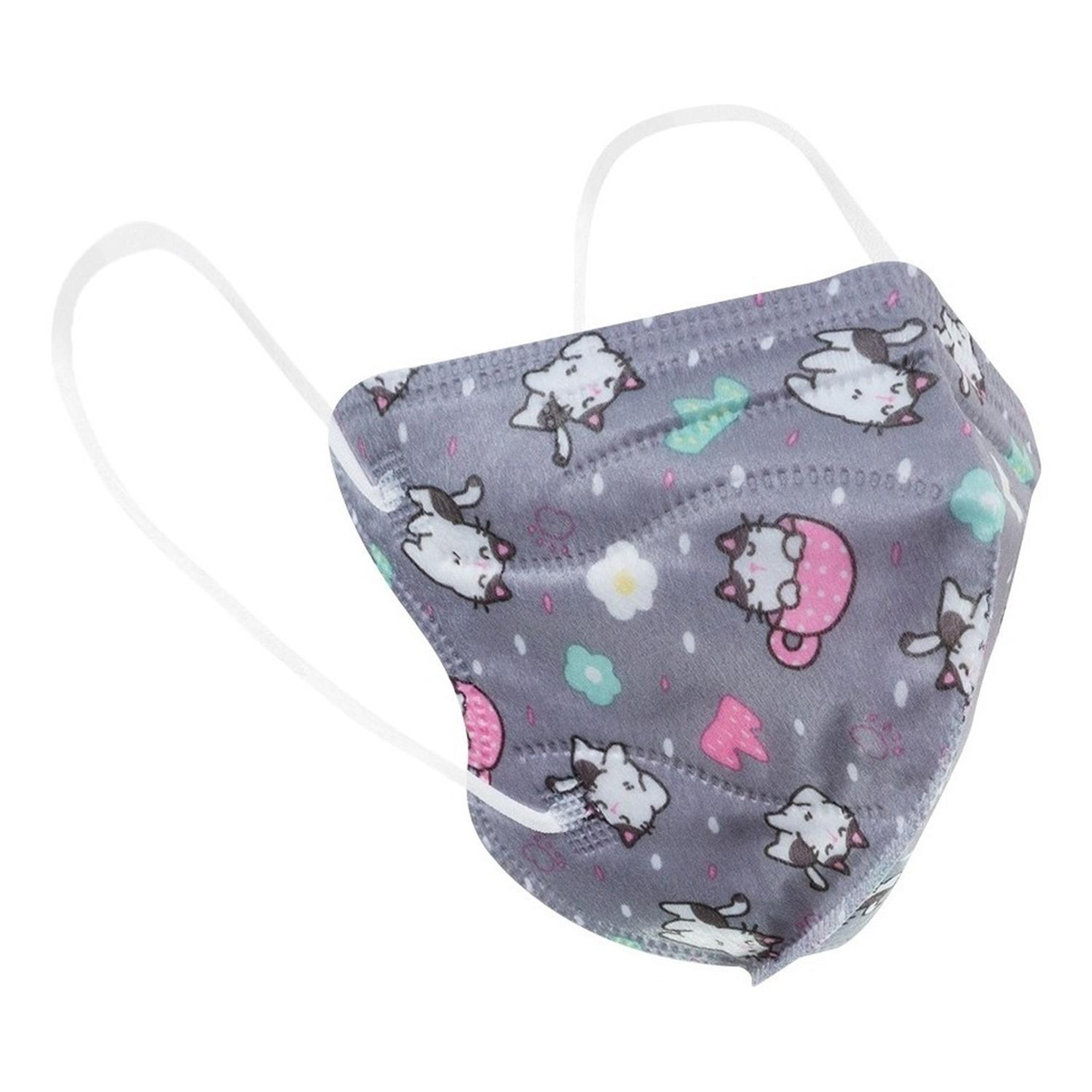 10 Cubrebocas kn95 Infantil Certificado, con 4 capas de protección, Edad sugerida 4 a 10 años. Mascarilla fabricada en  polipropileno, algodon y elástico, desechable.