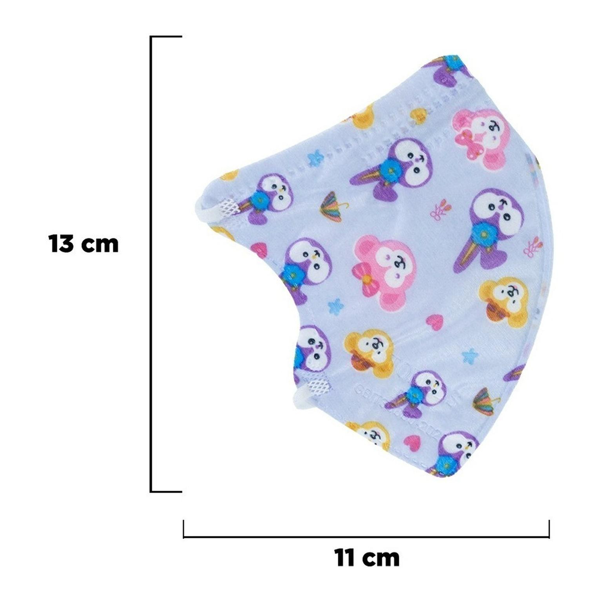 10 Cubrebocas kn95 Infantil Certificado, con 4 capas de protección, Edad sugerida 4 a 10 años. Mascarilla fabricada en  polipropileno, algodon y elástico, desechable.