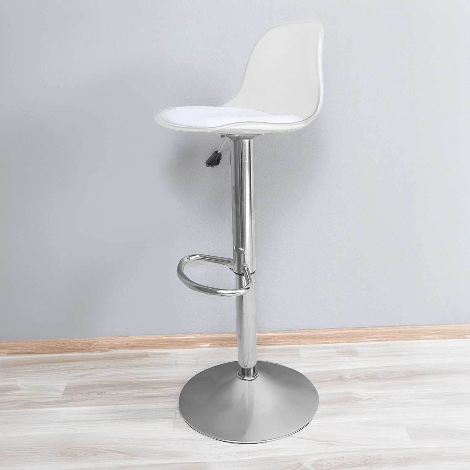 Juego de 2 Bancos Modernos Bossa Praga Blanco.