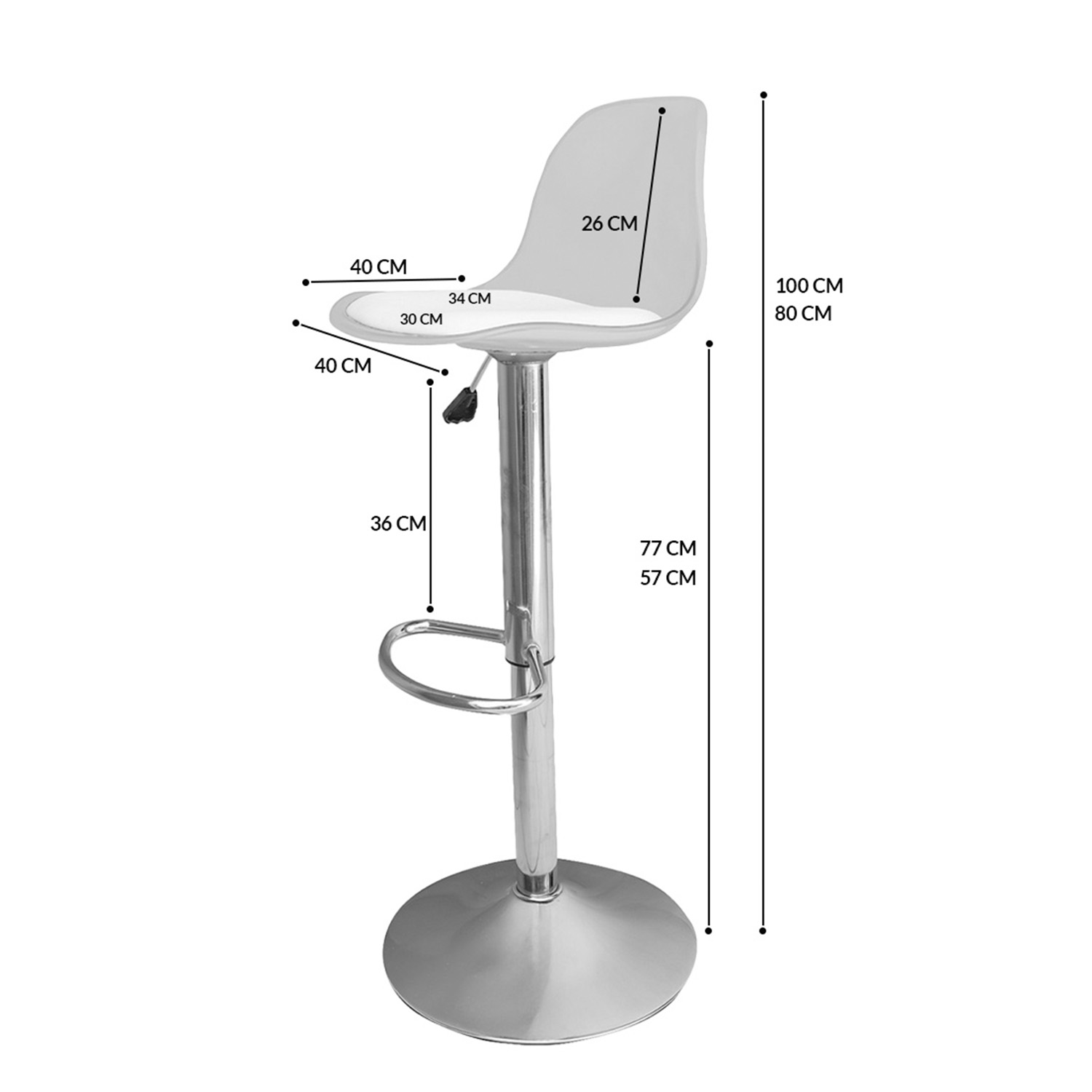 Juego de 2 Bancos Modernos Bossa Praga Blanco.