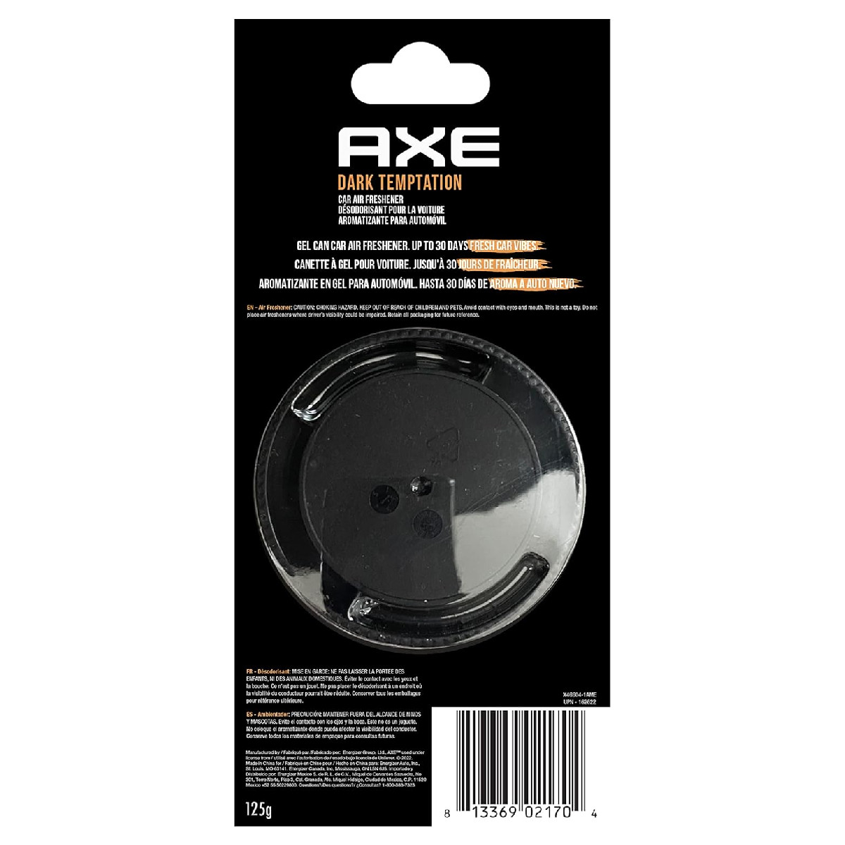 Aromatizante Auto AXE GEL Dark Temptation Chocolate Obscuro.