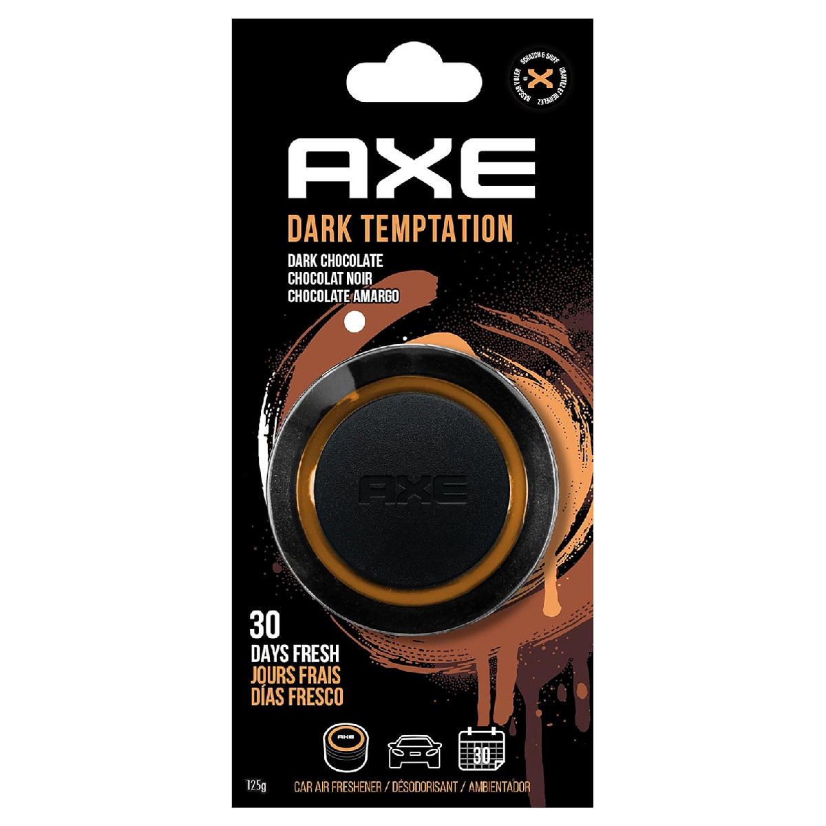 Aromatizante Auto AXE GEL Dark Temptation Chocolate Obscuro.