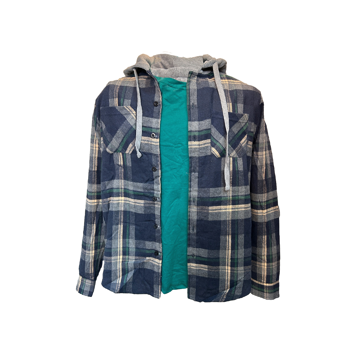 Sobrecamisa a cuadros con gorro