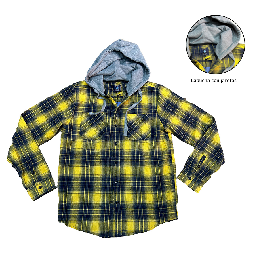 Sobrecamisa a cuadros con gorro