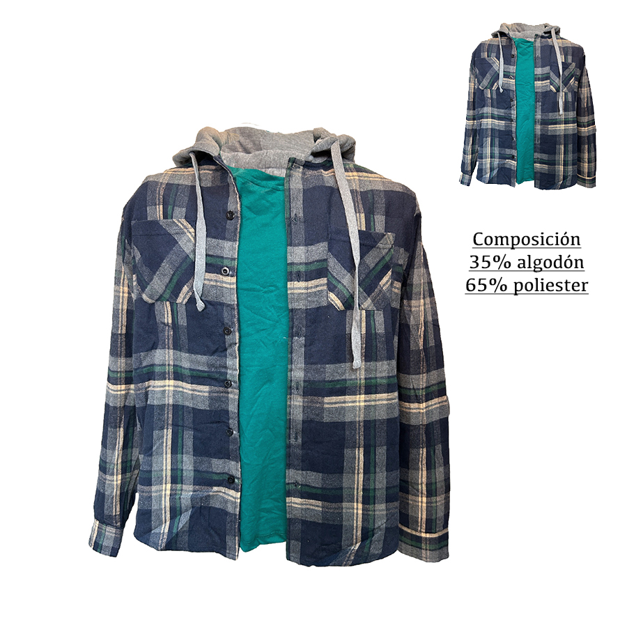 Sobrecamisa a cuadros con gorro