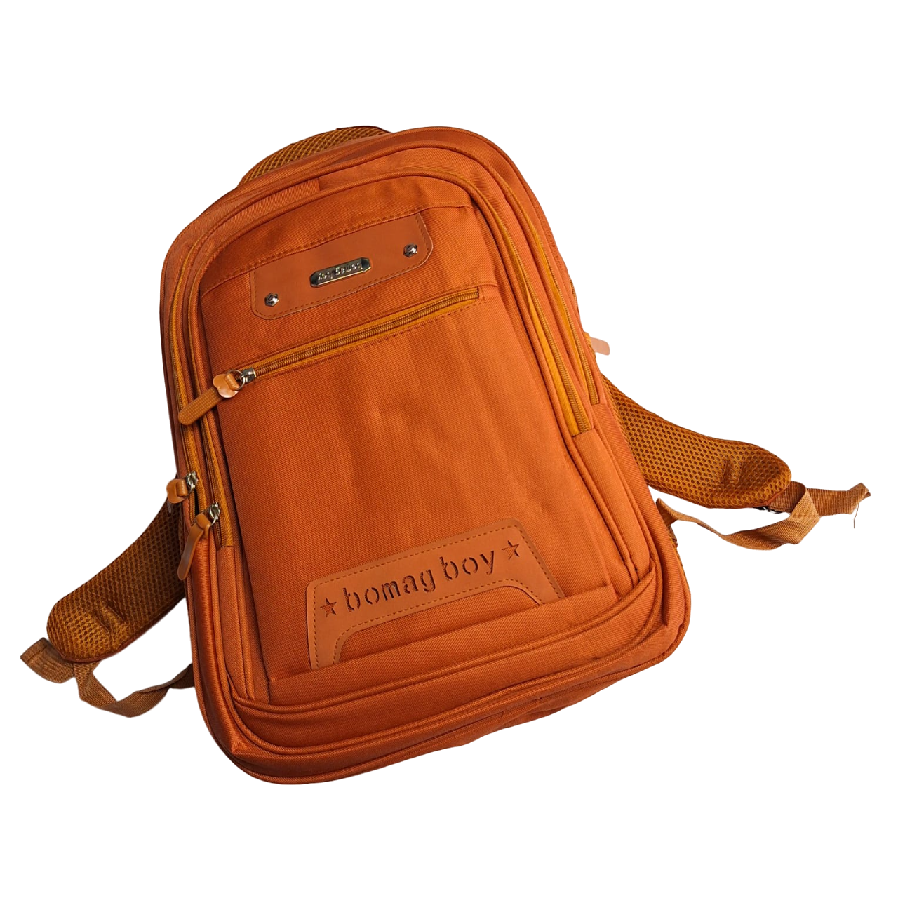 Mochila Escolar Bolsa De Viaje De Gran Capacidad Para Caballero Color Naranja Oscuro