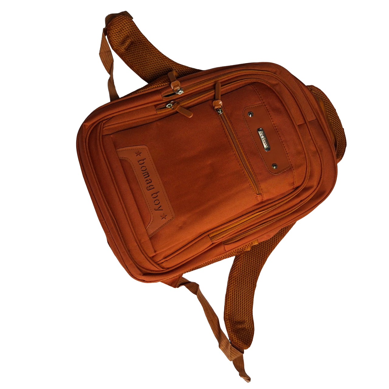 Mochila Escolar Bolsa De Viaje De Gran Capacidad Para Caballero Color Naranja Oscuro