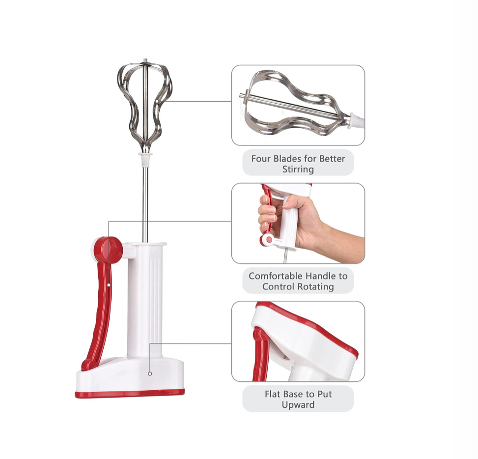 Batidor Mezclador Manual Utensilio Cocina Repostería azul.