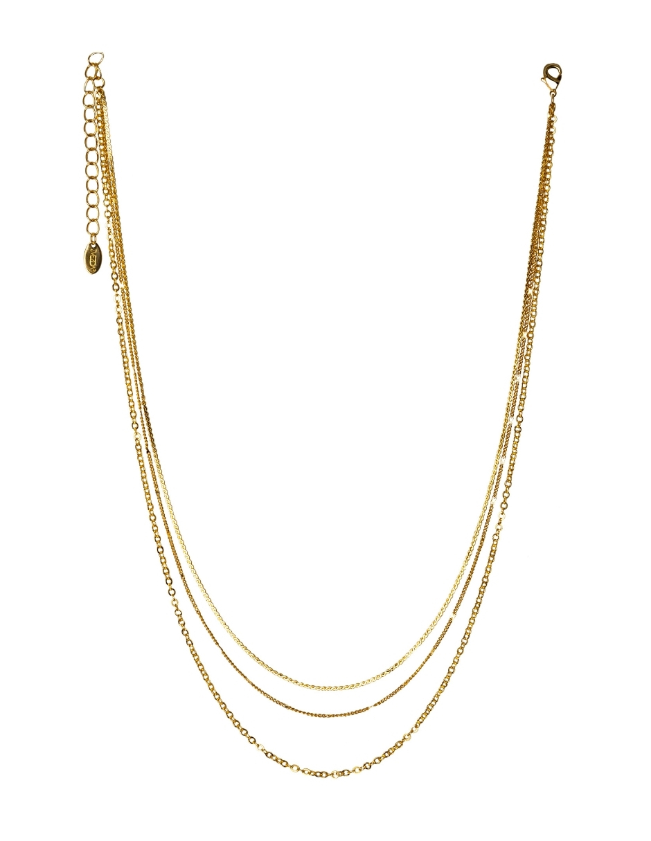 Cadena Triple Zvezda de Chapa de oro amarillo de 18K .