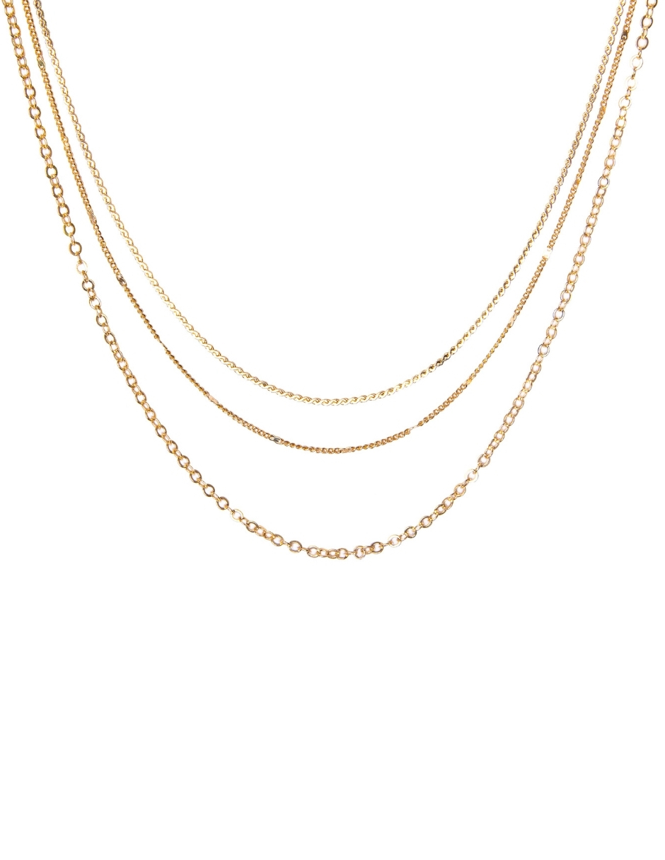 Cadena Triple Zvezda de Chapa de oro amarillo de 18K .