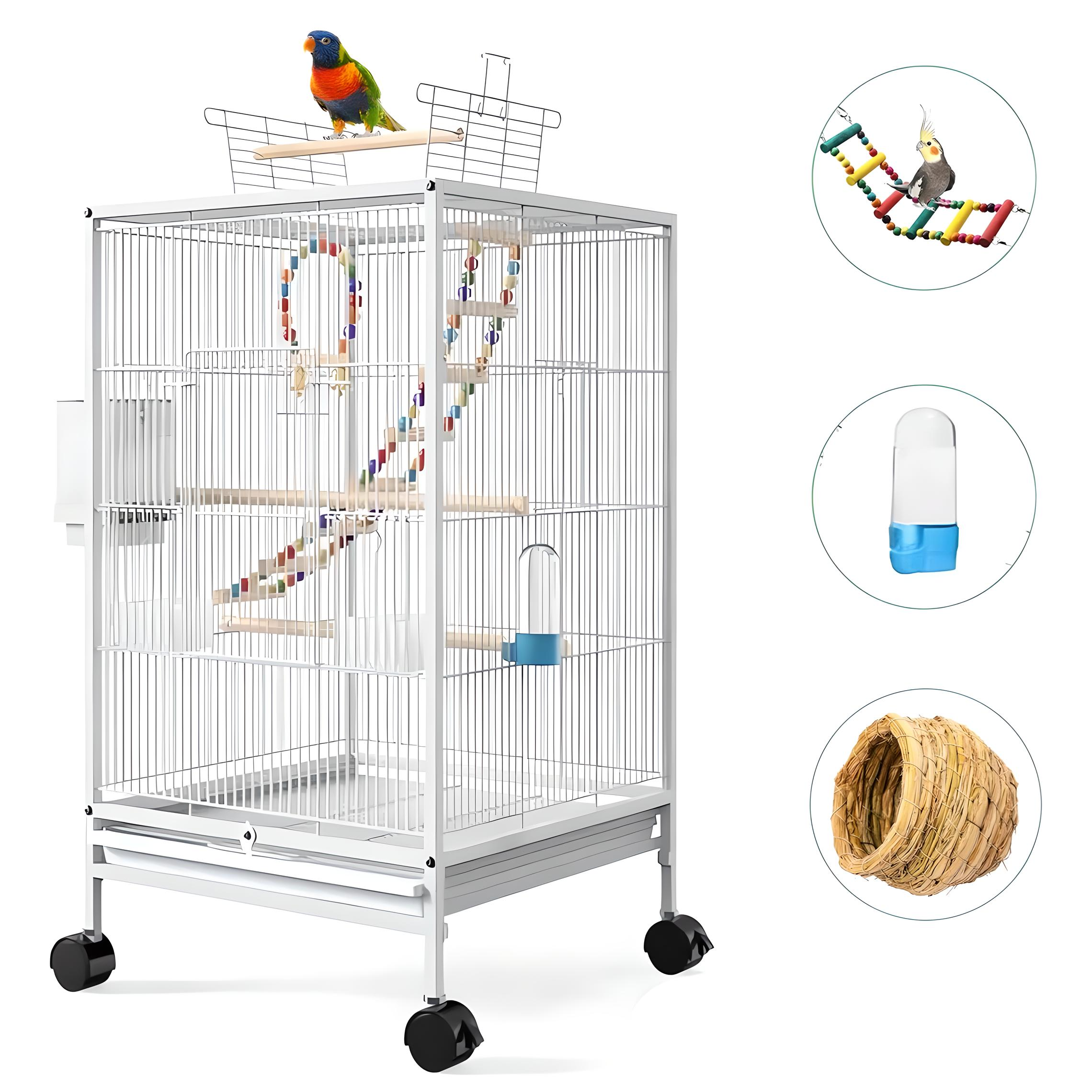 Jaula Para Pájaro Aves Canario Perico Australianos Loro Nido
